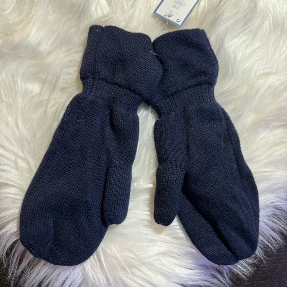 Jacadi Navy Knit and Fleece Bow Mitten T2 - Picture 5 of 6